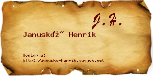 Januskó Henrik névjegykártya